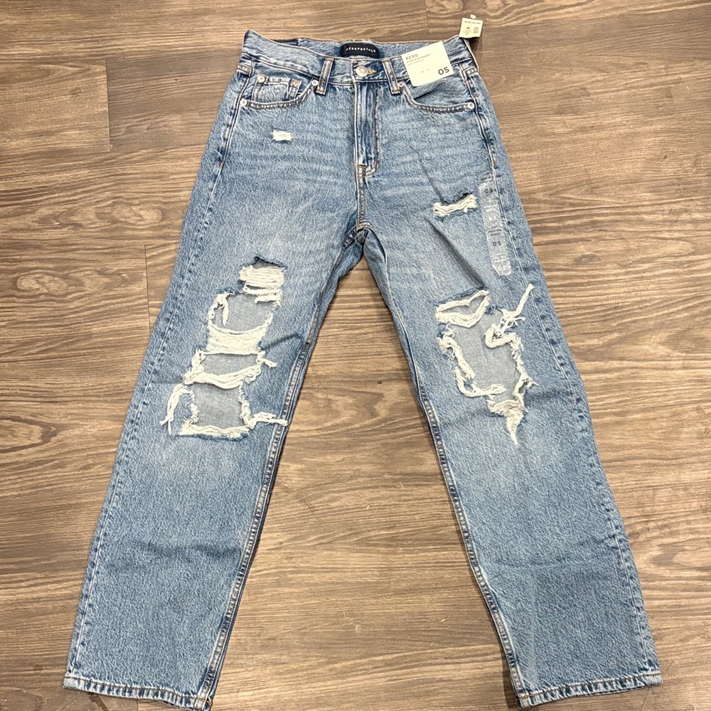Aeropostale Light Blue High Rise Baggy Jeans